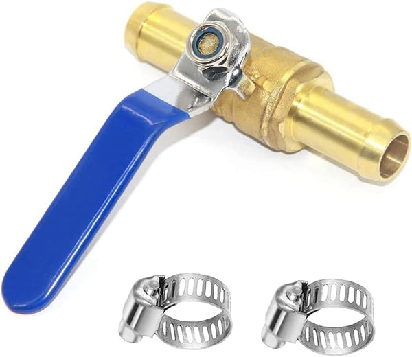 Joywayus 3/4" Hose Barb Inline Brass Shutoff Ball Valve for Water Oil Air Gas Fuel Line Pipe Fittings