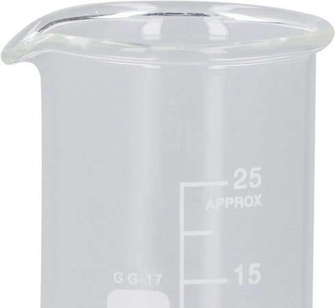 10PCS Glass Beakers Set, 25mL Graduated Measuring Beaker, Thick Walled Experiment Beaker Cups with Scale