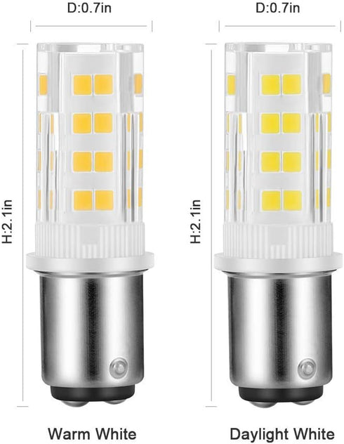2-Pack Sewing Machine Light Bulb Double Contact Warm White 2700-3000K 15T7DC Base Replacement for Singer/Kenmore Sewing Machine 120V 3.5W LED Bayonet Type Replaces #6797 and #6810 by X-Molin