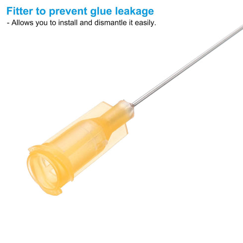 PATIKIL 23Ga x 1 Inch Dispensing Needle Tips, 50Pcs Blunt Tips with Luer Lock for Glue Oil Applicator, Orange