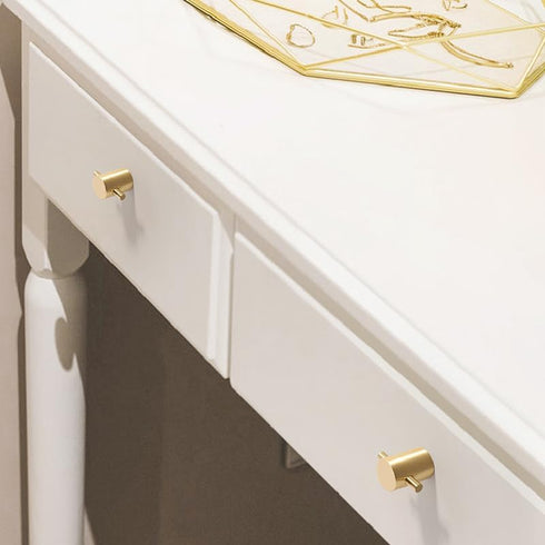 SANCHAKOU 2 Pack Metal Cabinet Pulls Brass Column Bedside Cabinet Handle Wardrobe Drawer Wardrobe Gold Copper Handle