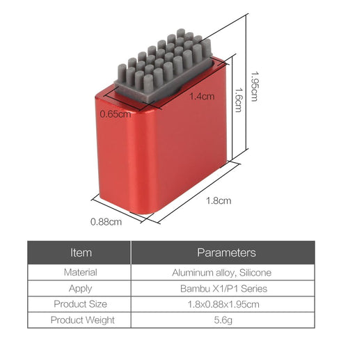 3DVOLTMATE Nozzle P1P/P1S/X1C/X1E, Silicone Wiper Kit with Aluminum Mount - Plug & Play, Fits Bambu Lab Efficient