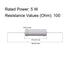 uxcell 10Pcs 100 Ohm Resistor, 5W Metal Oxide Film Resistors for DIY Electronic Projects, Flame Proof