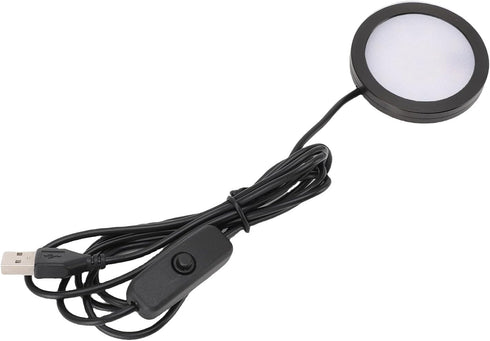 1.5m LED Round Light, Ultra Thin LED Puck Night Lights Aluminum Casing Under Cabinet Lighting USB Powered with Cable