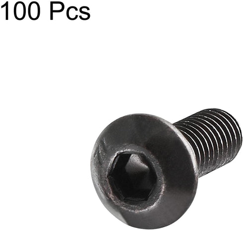 uxcell M3x8mm Thread Button Head Hex Socket Cap Screw Bolt, 100pcs