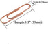HAHIYO Rose Gold Paper Clips - 1.3" (33mm) Length, Vinyl Coated, 120 Pack for Home Office School