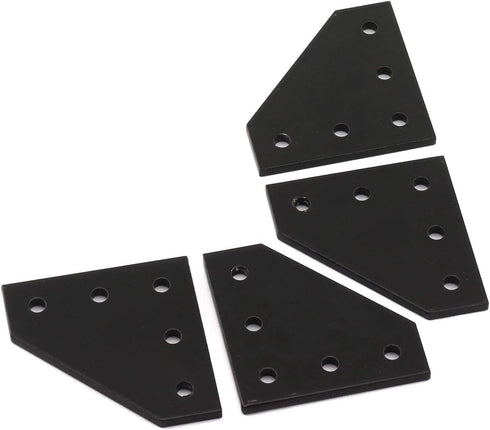 2020 Series Black L Shape Joint Plate Bracket Kit - 4pcs Joint Plate, 20pcs M5 T-Slot Nuts