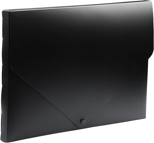 JAM PAPER Plastic Portfolio with Snap Closure - Large - 11 x 17 x 3/4 - Black - Sold Individually by JAM Paper