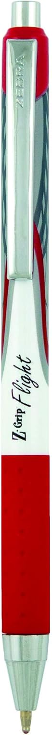Zebra Pen Z-Grip Flight Retractable Ballpoint Pen, Bold Point, 1.2mm, Red Ink, 12-Count by Zebra