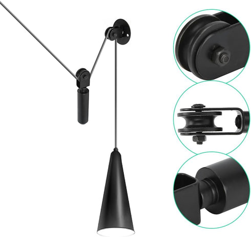 Joyzan Pulley Wheel for Pendant Light, Plug in Lighting Chandelier Swag Hook Wall Ceiling Mount Vintage Rustic