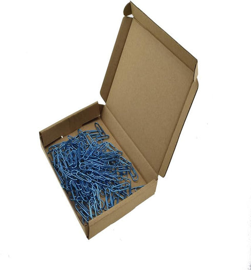 HAHIYO Paper Clips Large 1.3 inches (33mm) Length, Blue Vinyl Coated Paperclips for Organizing Home Office