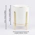 Gold Pen Holder for Desk, Aesthetic Ceramic Pencil Cup with Metal Legs, Makeup Cup for Brushes