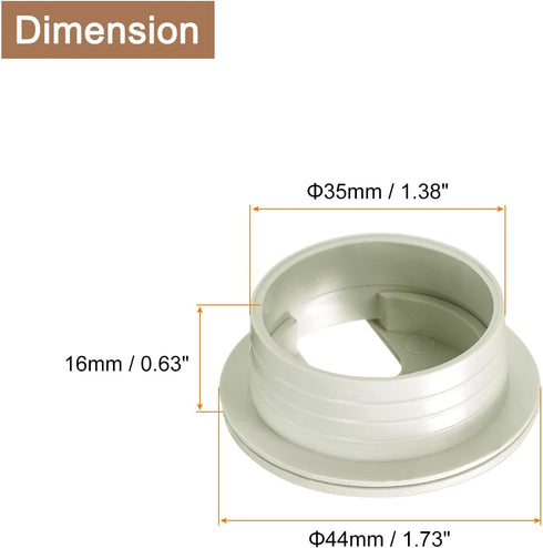 uxcell 2Pcs Cable Hole Cover, 1.38Inch/35mm ABS Desk Cable Wire Cord Grommet Hole Cover for Office Computer Desk Wire Organizer, Gray