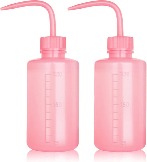 Tattoo Wash Bottle - Melphoe 2Pcs 250ml Water Squirt Bottle for Tattoo Supplies and Plant Watering (Pink)