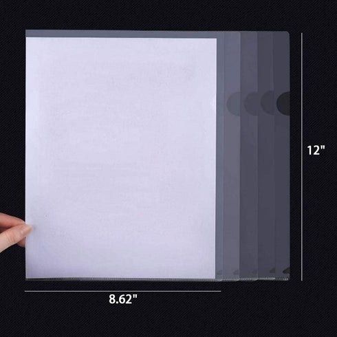 YoeeJob 15 Packs Clear Document Folders, L-Type Clear Plastic Folders for Standard 8.5"x11" and A4 Sheets