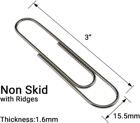 HAHIYO Paperclips - Extra Large Sturdy 3” Length Paper Clips with Ridges, Heavy Duty, Rust Proof, 40 Pack
