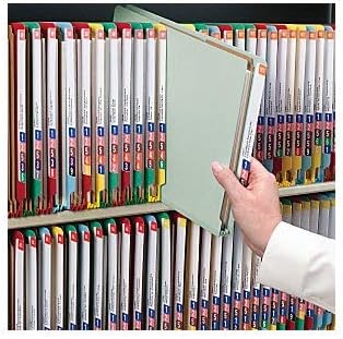 Smead 100% Recycled End Tab Pressboard Classification File Folder, Legal Size, Gray/Green, 10 per Box