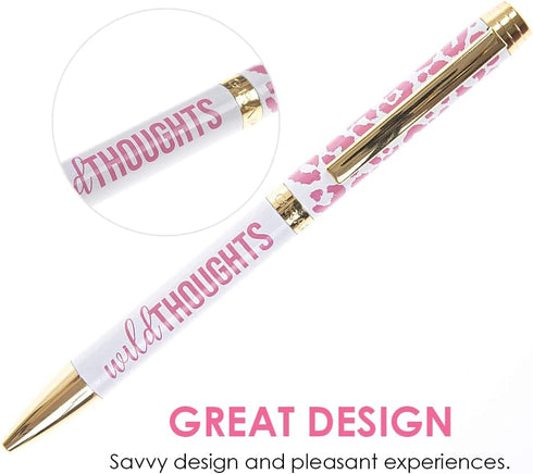 Graphique Cheetah Fashion Pen, 5.5" Ballpoint Pen with Refillable Black Ink, Twist-Top Unique Gift