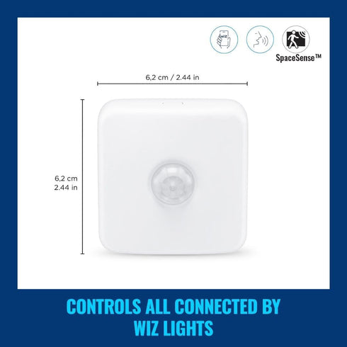 WiZ Connected 1-Pack Indoor Motion Sensor - - Connects to Your Wi-Fi- Works with Products - Batteries Included