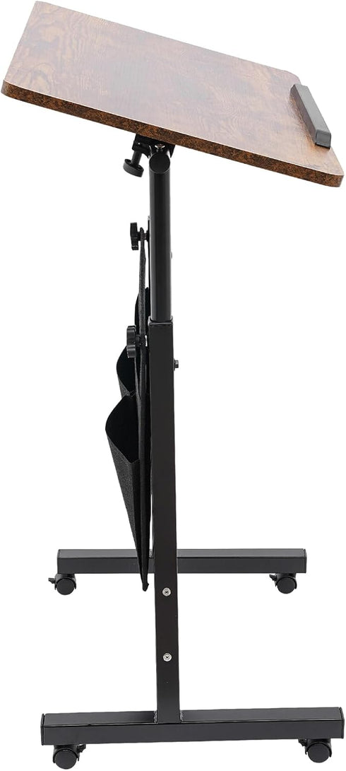 Rosyouth 1624 Inches Standing Desk Adjustable Height, Portable Laptop Desk with Lockable Wheels, Bedside Table, Rolling
