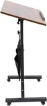 Rosyouth 1624 Inches Standing Desk Adjustable Height, Portable Laptop Desk with Lockable Wheels, Bedside Table, Rolling