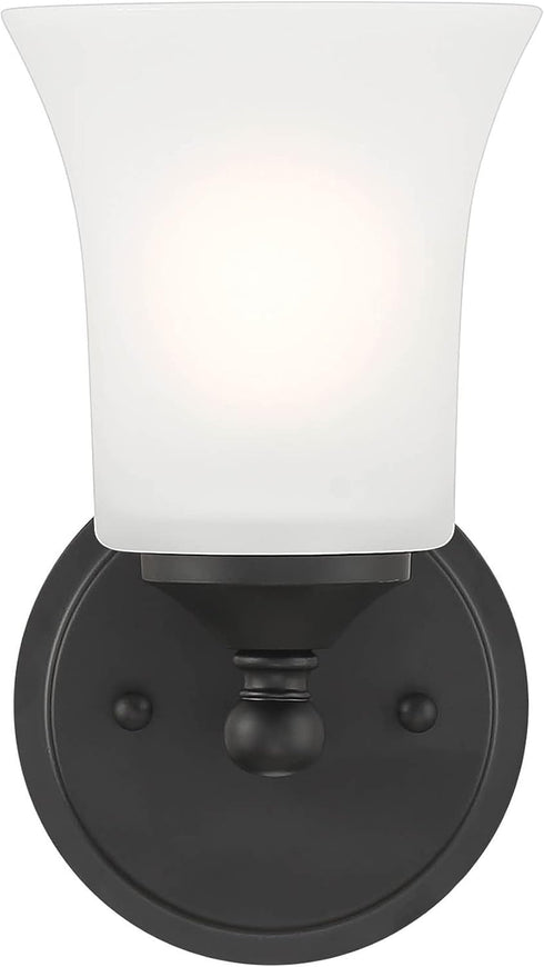 DESIGNERS FOUNTAIN Bronson 1 Light Wall Sconce, Matte Black, D278M-WS-MB