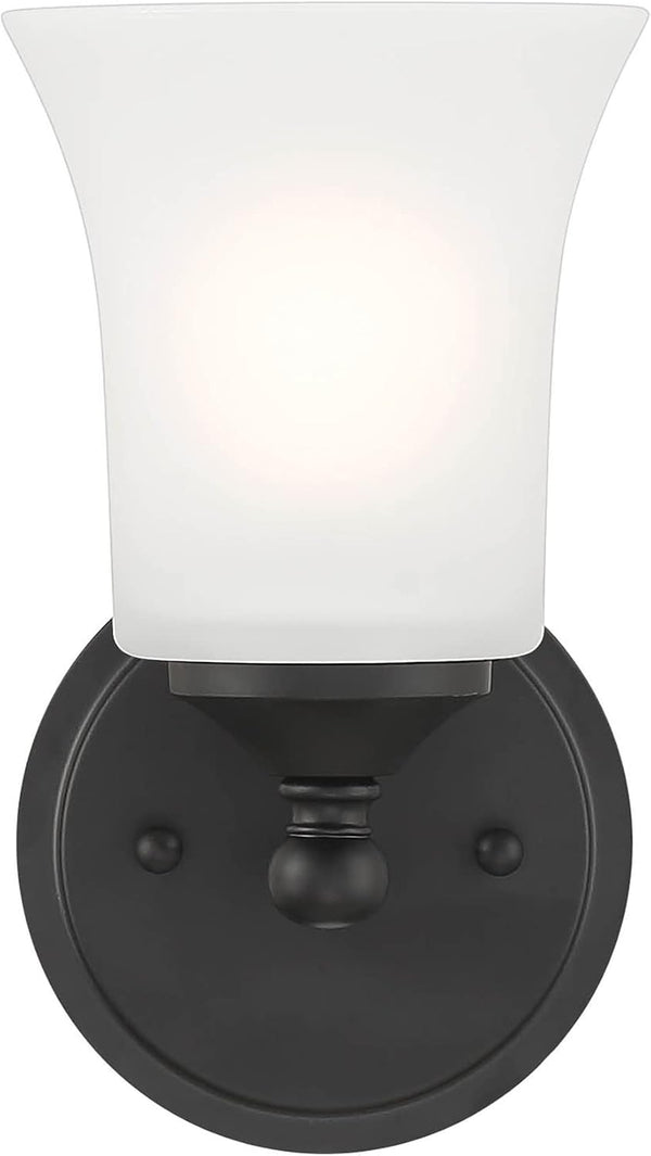 DESIGNERS FOUNTAIN Bronson 1 Light Wall Sconce, Matte Black, D278M-WS-MB