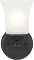 DESIGNERS FOUNTAIN Bronson 1 Light Wall Sconce, Matte Black, D278M-WS-MB