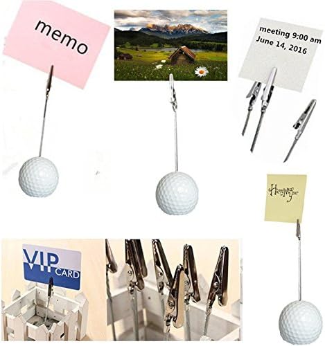 Golf Ball Shaped Table Number Holder, Name Place Card Holder, Memo Clip Holder Stand for Notes and Menus