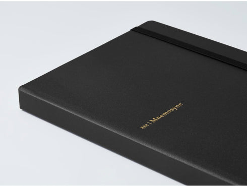 Maruman MNEMOSYNE Journal Notebook, 8.5 x 6.02 Inches, 5mm Dot Grid, Hard Cover with Elastic Band, 120 Sheets