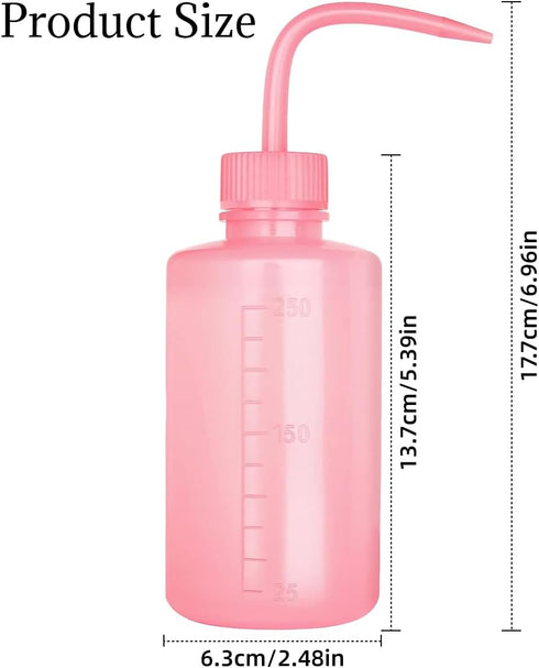 Tatoo Lash squeeze Bottle,Safety Rinse Bottle, Plastic Squeeze Medical Lab Washing Bottle (2*pink, 250ml)