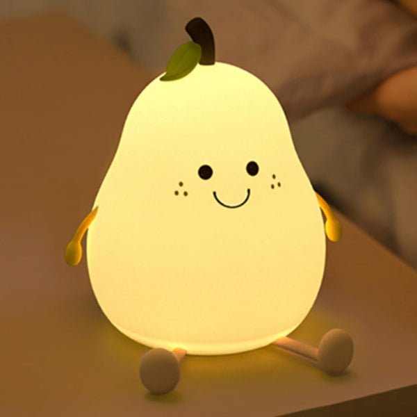 LVOERTUIG Cute Pear USB Rechargeable Nursery Lamp - Multicolor Night Light for Kids'