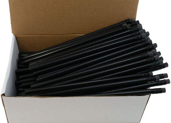 Carbon Fiber Foil Pencils, Number 2HB Graphite, 144 Pencils in a Box with Latex Free Erasers