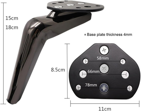 YAVVAY Black,15cm/5.9in) Sofa Legs, Light Luxury Furniture Legs, Gun Black TV Cabinet Legs, Bathroom Cabinet Support