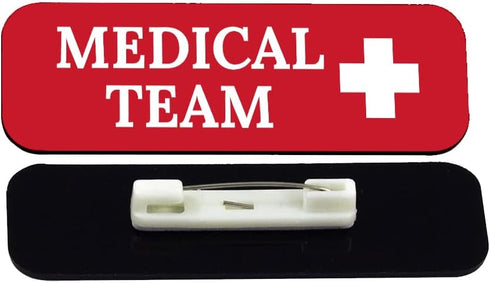 Signs ByLITA Medical Team 1 x 3" Medical Office Name Tag/Badge, Red (10 Pack)