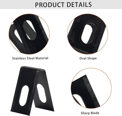 40 Packs Black Matt PVC Floor Vinyl Welding Grooving U V Blade - Stainless Steel Slotted Blade Hardware Tool