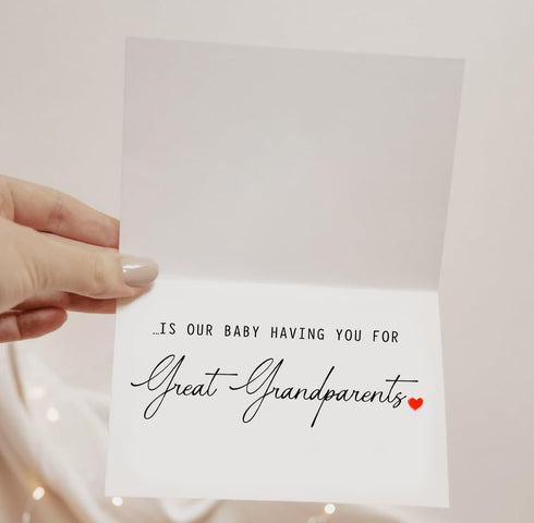 DiandDesignGift 5 7 inches, Pregnancy Announcement Grandparents Card, x Blank Inside, Includes Envelope