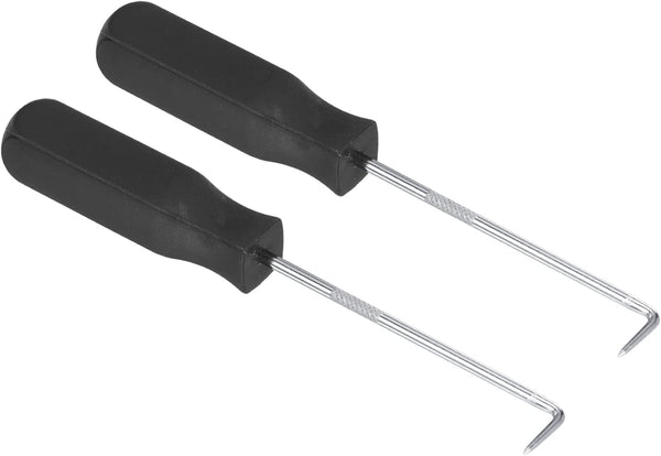 PATIKIL O-Ring Picks 90 Degree, 142mm, 2 Pcs Oil Seal Gasket Precision Screwdriver Puller Remover Tool, Black