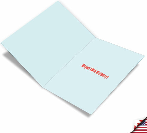 NobleWorks 18th Milestone Birthday Card, 8.5 x 11 Inch, Celebration Stationery with Envelope