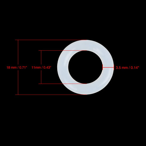 X AUTOHAUX Silicone O-Rings - Pack of 20, 18mm OD 11mm ID 3.5mm Width VMQ Seal Gasket for Pipe Repair, White