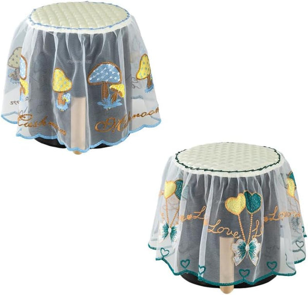 NentMent 2 Pack Air Fryer Cover Embroidery Lace Digital Air Fryer Dust Cover