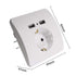 1set Smart Home Dual USB Port 2400mA Wall Charger Adapter, 16A EU Standard Electrical Plug Socket Power Outlet