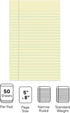 5 8, 50 36/Carton STAPLES Notepads, x Narrow Ruled, Canary, Sheets/Pad
