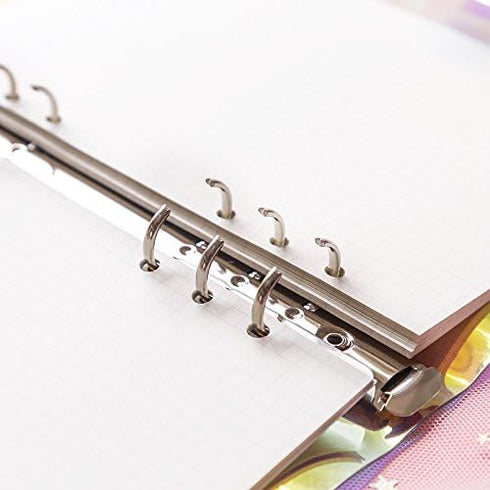 Index Tabs for A5/A6 6-Holes Cover Round Ring View Binder File Folder Loose Leaf Sheet Protectors (Laser Cover,