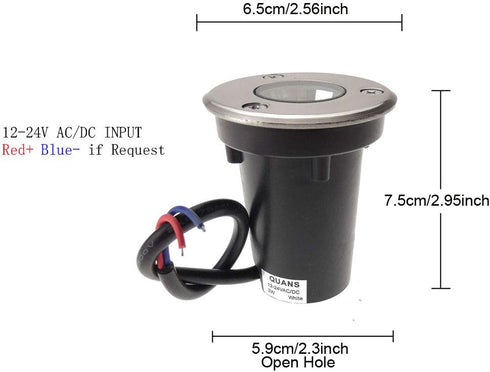 3W 12V 24V 4 Pack) QUANS Watt DC AC Low Voltage in Ground Well Outdoor LED Light, in-Ground Landscape Lighting