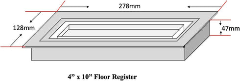 Zion 4" x 10" Flush Mount Floor Registers in Gold