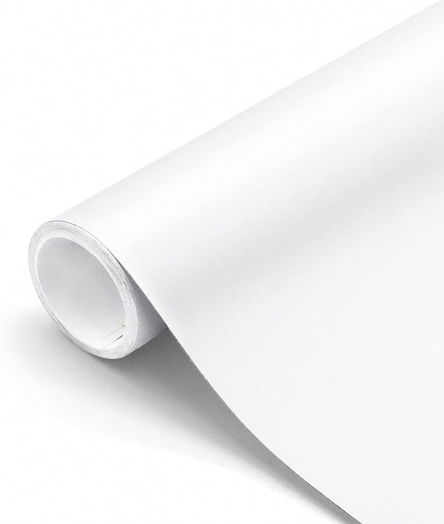 Thick White Contact Paper, 16"x198" Waterproof Peel and Stick Wallpaper for Decorative Self Adhesive Vinyl Film Wrap