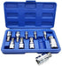 XZN Triple Square Spline Bit Socket Set 12 Point Tamper Proof 1/2 1/4 and 3/8 Inch Drive,4mm-18mm,S2 Steel,10 Pieces by mainpoint