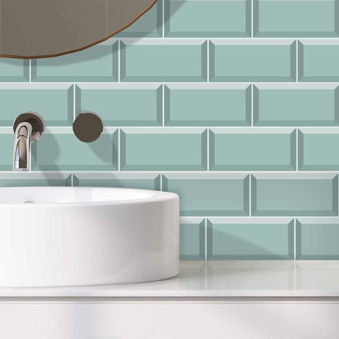 Vinyl Wall Tile Transfers Brick Sticker for Home Decor, Peel&Stick Self-Adhesive Backsplash Subway Sticker Tile Decals for Kitchen Bathroom Decor, 8x4Inch/20x10CM by Alwayspon