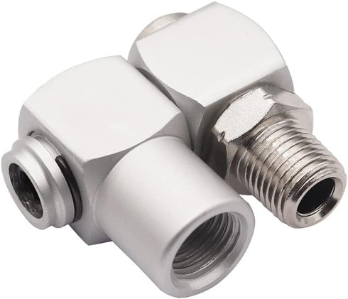 4PCS 1/4Inch NPT Air Tool 360 Degree Swivel Fitting, Portable Air Tool Adapter, Air Hose Connector